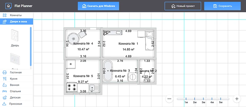 Скриншот программы Flat Planner Скриншот программы Flat Planner